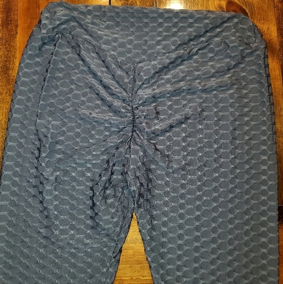 Slate blue / grey textured leggings 1X /2X - Picture 6 of 7